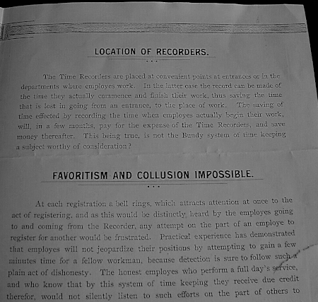 Bundy Time Recoder Leaflet