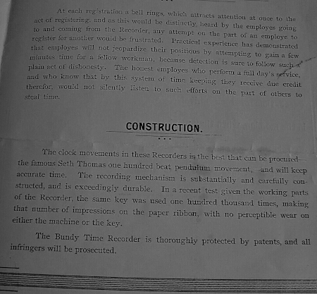 Bundy Time Recoder Leaflet