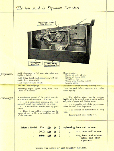 Gledhill-Brook signature clock brochure