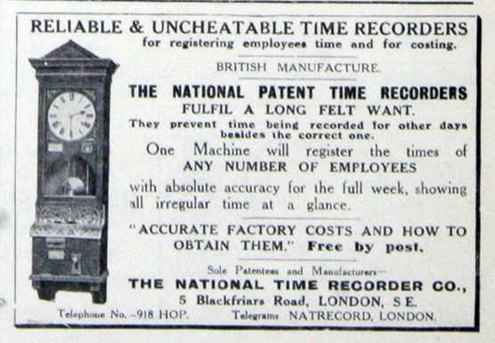 National Time Recorder Leaflet 